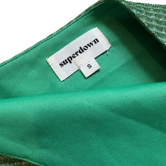 Superdown Tiffany Mini Dress in Sparkle Green, Sz S - Picture 10 of 14